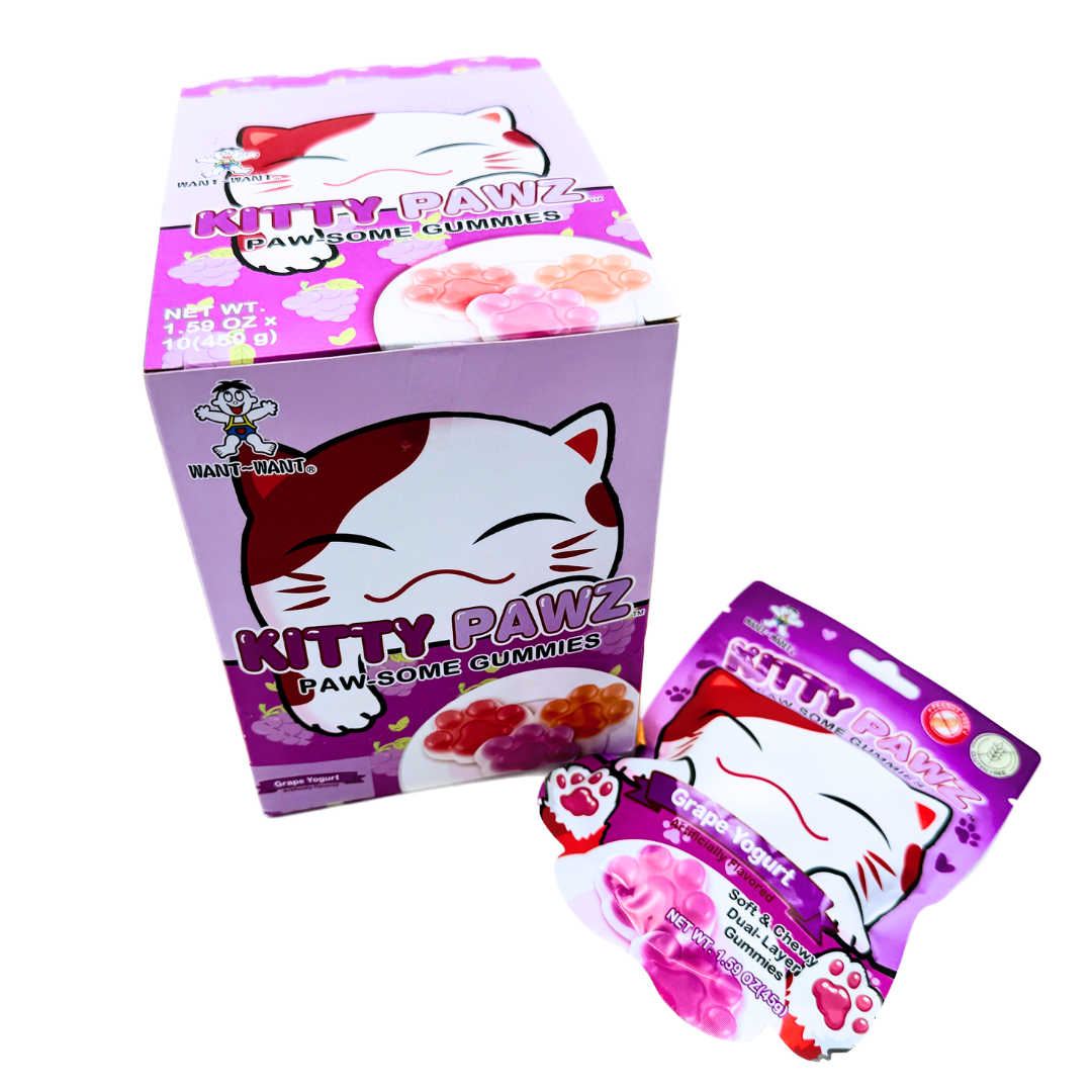 Want-Want Kitty Pawz Grape Yogurt Gummies - 1.59oz / 10ct