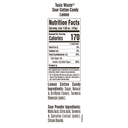 Toxic Waste Lemon Sour Cotton Candy - 1.58oz