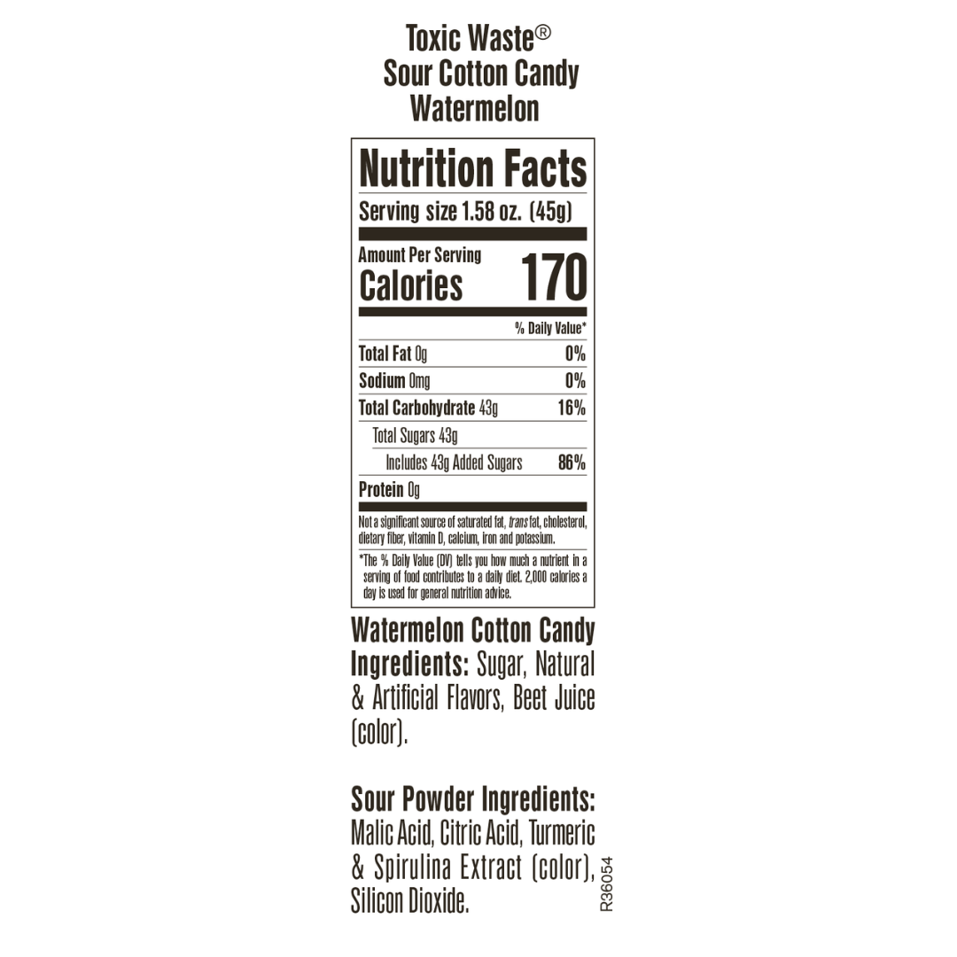 Toxic Waste Watermelon Sour Cotton Candy - 1.58oz