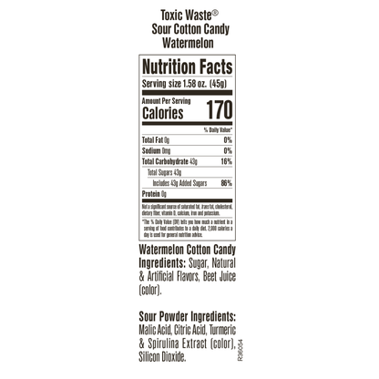 Toxic Waste Watermelon Sour Cotton Candy - 1.58oz
