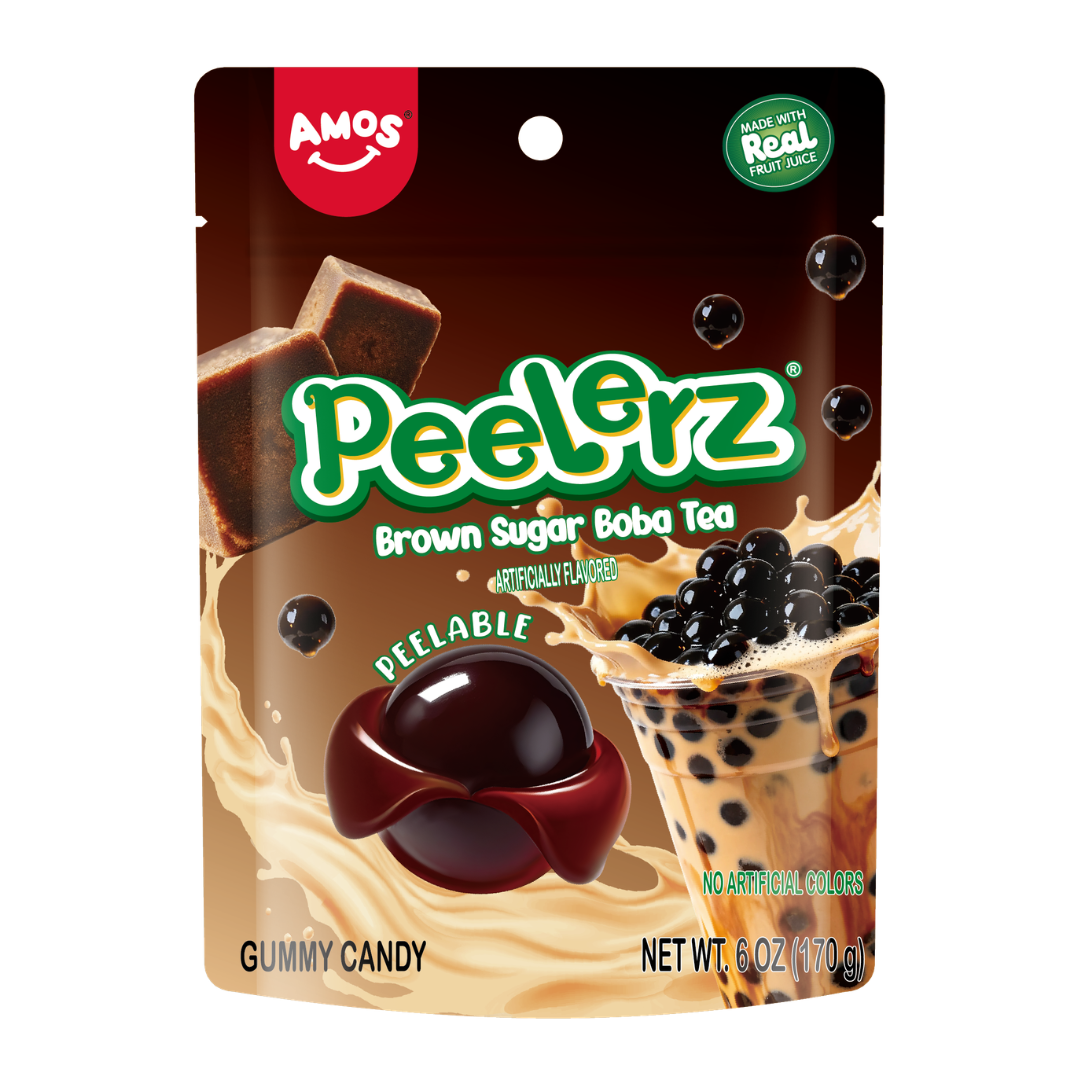 AMOS Peelerz Gummy Brown Sugar Boba Tea - 6oz