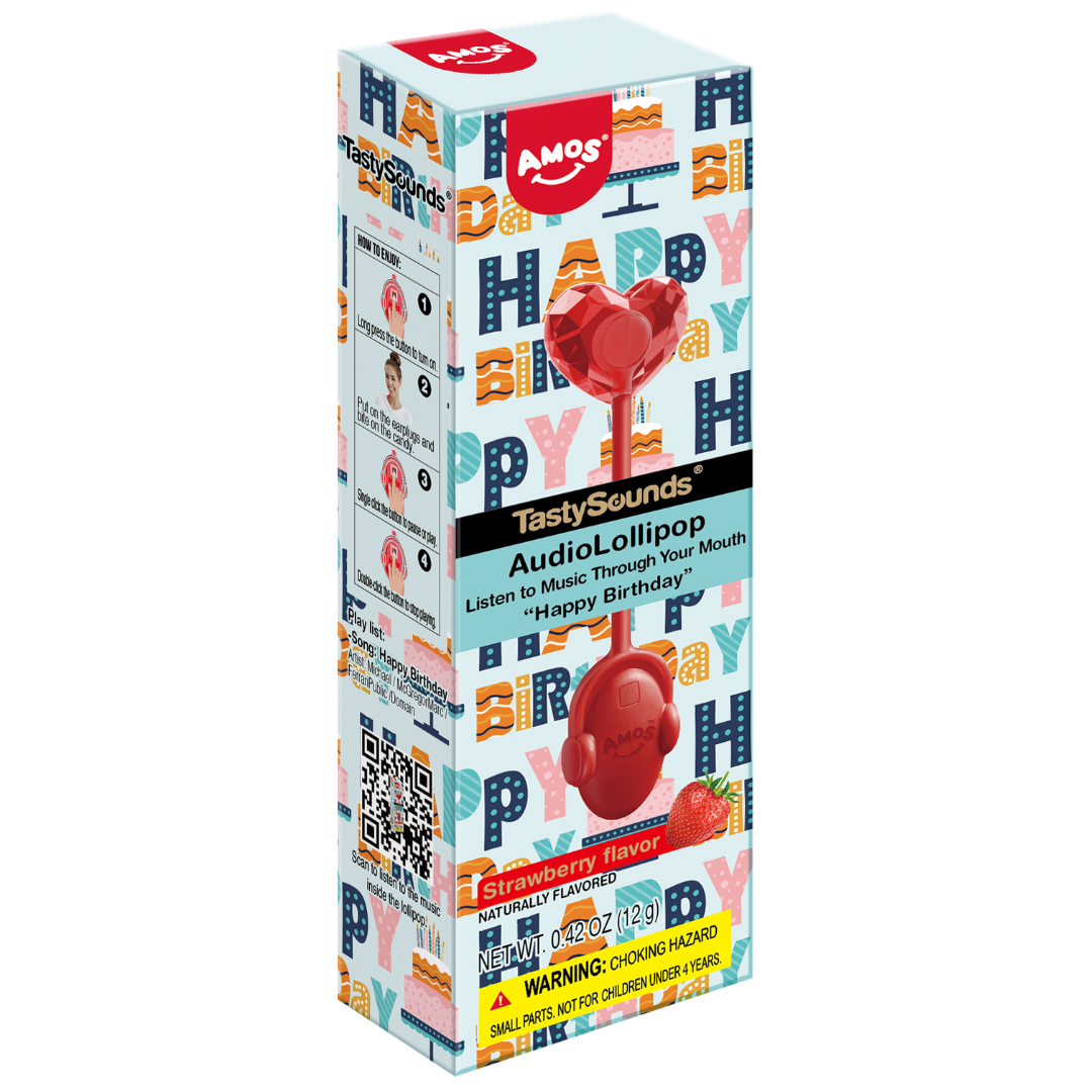 AMOS TastySounds Birthday Lollipop - 0.42oz