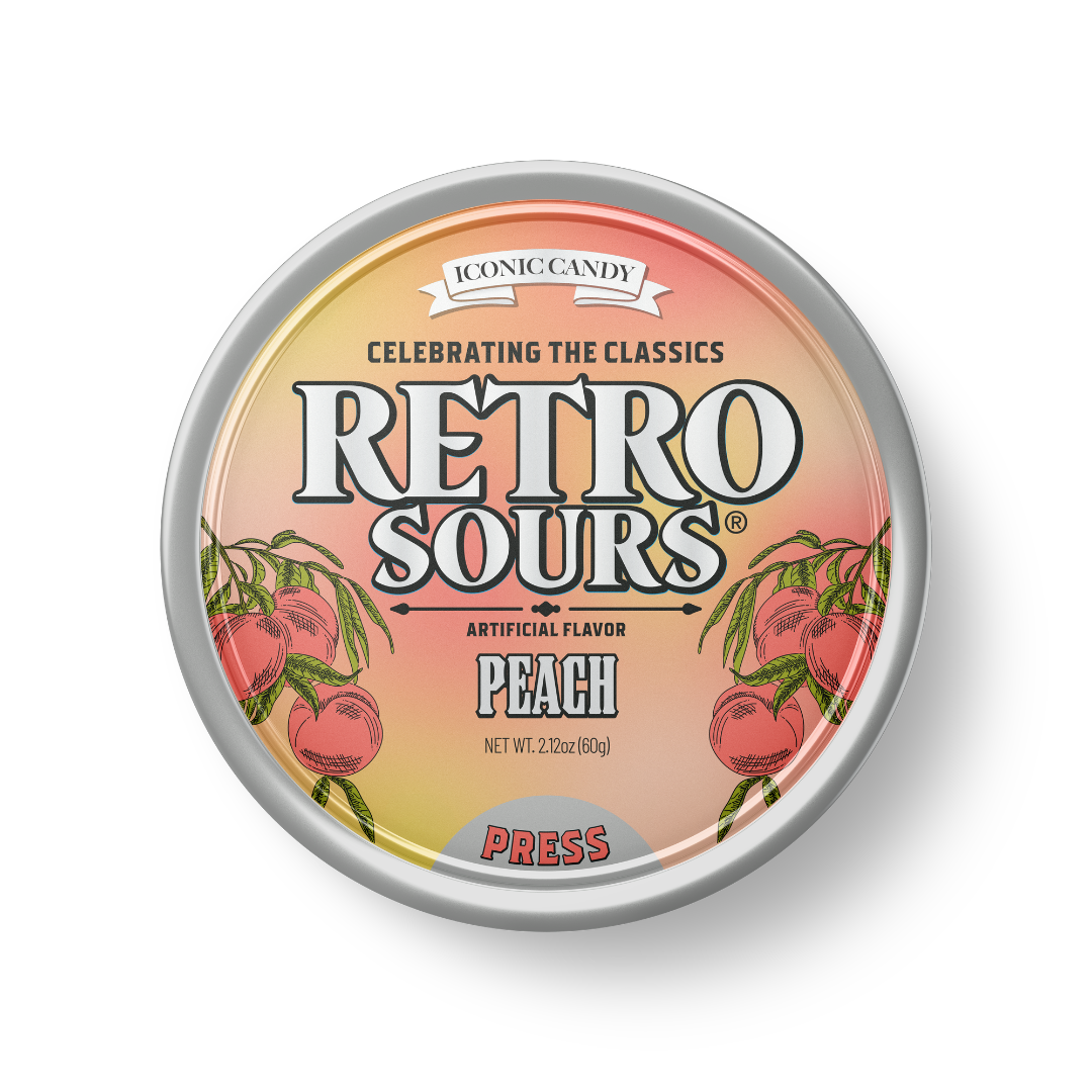 Retro Sours Peach Hard Candy - 2.12oz / 8ct