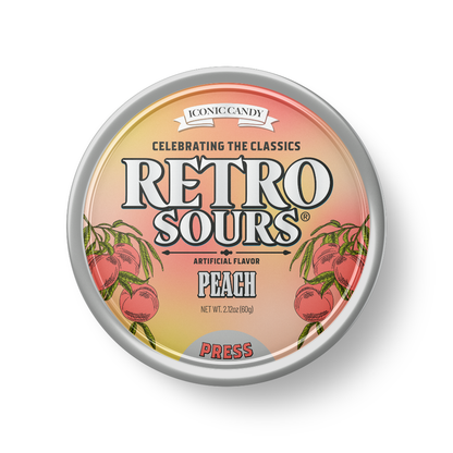 Retro Sours Peach Hard Candy - 2.12oz / 8ct