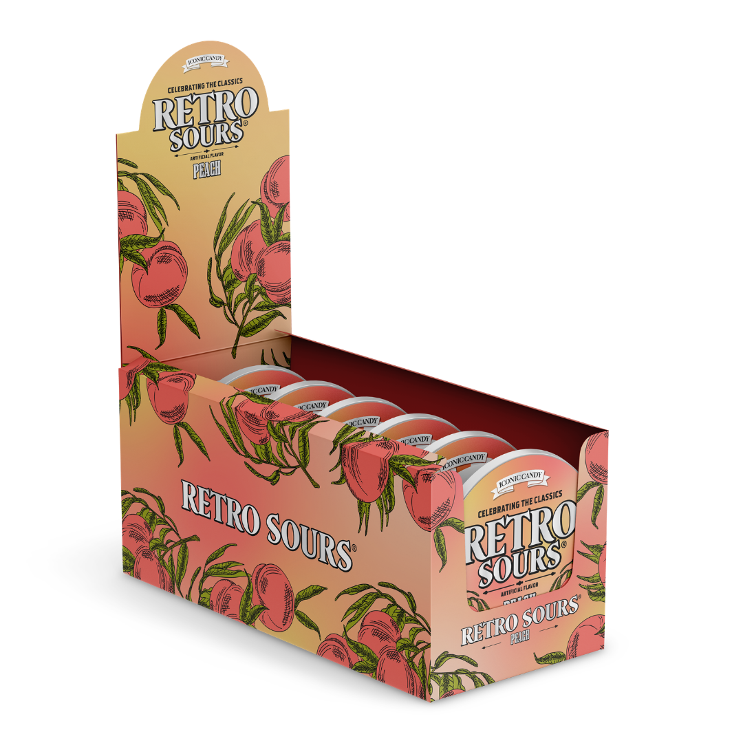 Retro Sours Peach Hard Candy - 2.12oz / 8ct