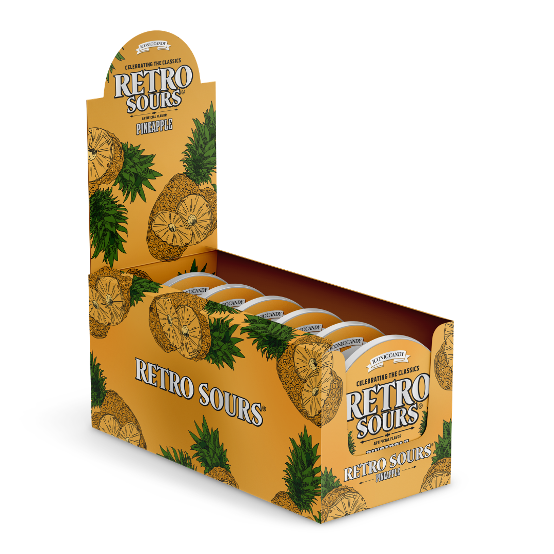 Retro Sours Pineapple Hard Candy - 2.12oz / 8ct