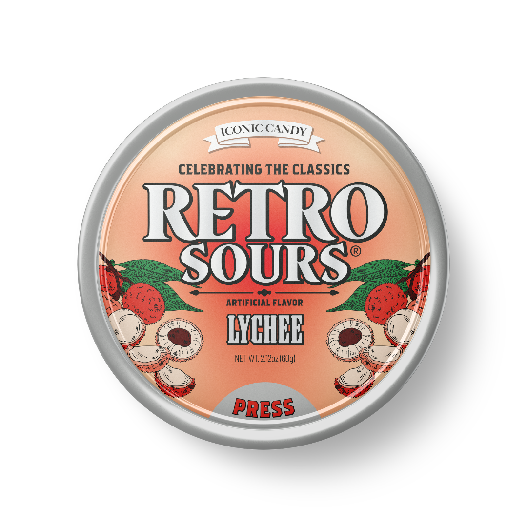 Retro Sours Lychee Hard Candy - 2.12oz / 8ct