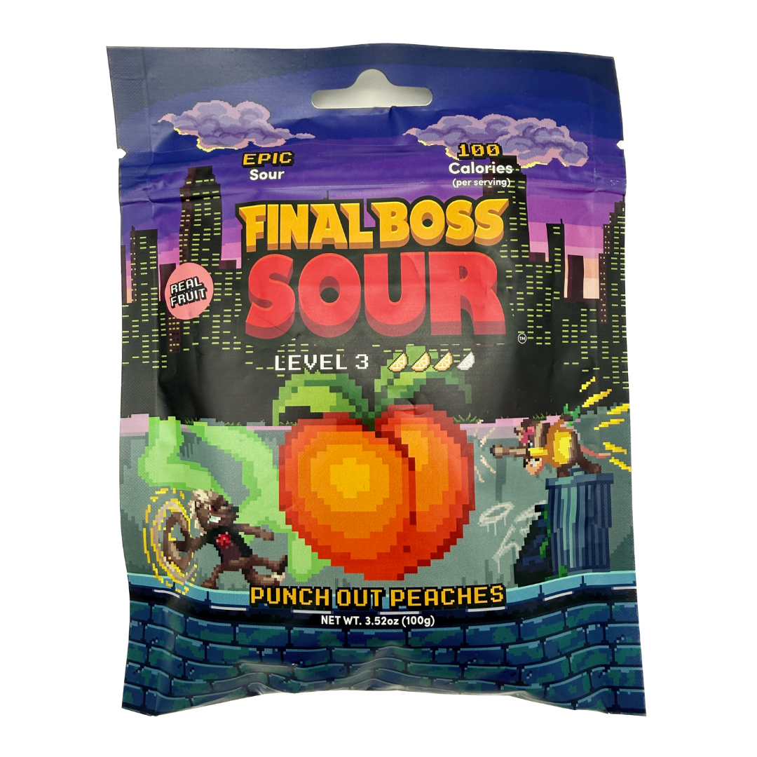 Final Boss Level 3 Sour Punchout Peaches - 3.52oz
