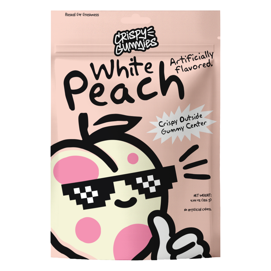 White Peach Crispy Gummies - 4.44oz