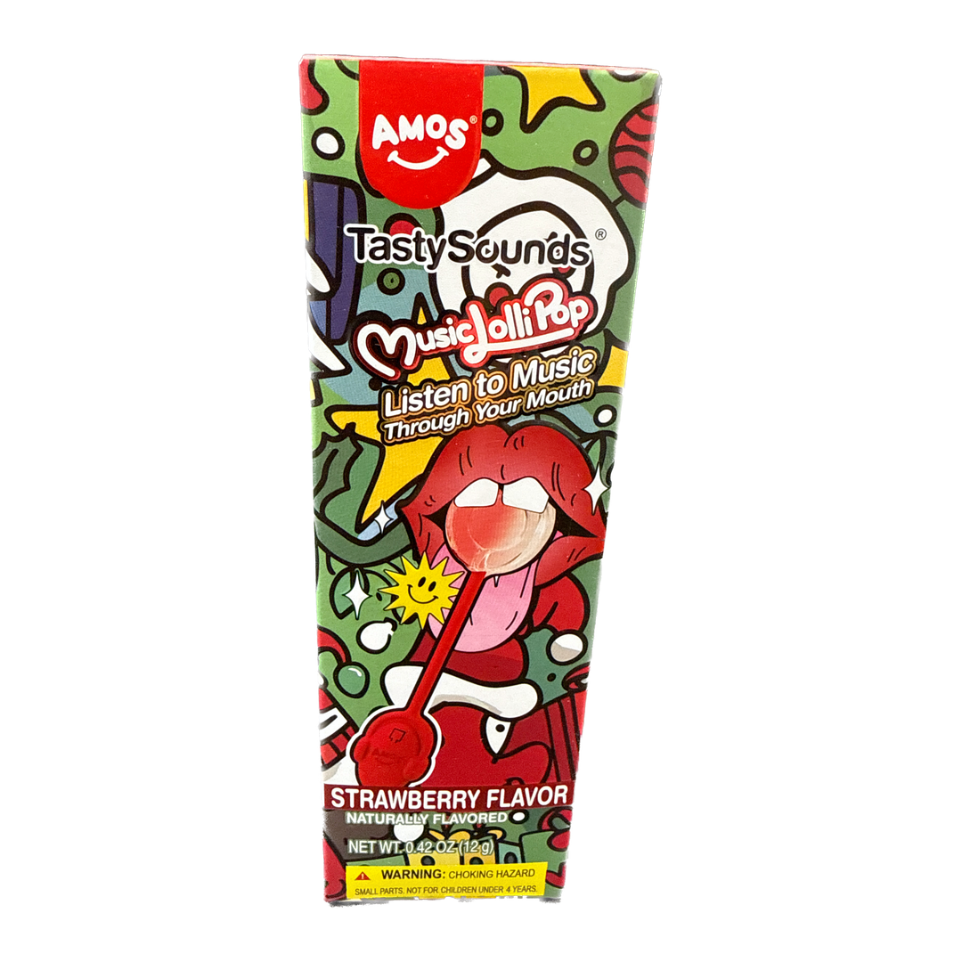 AMOS TastySounds Jinglepop Music Strawberry Lollipop - 0.42oz