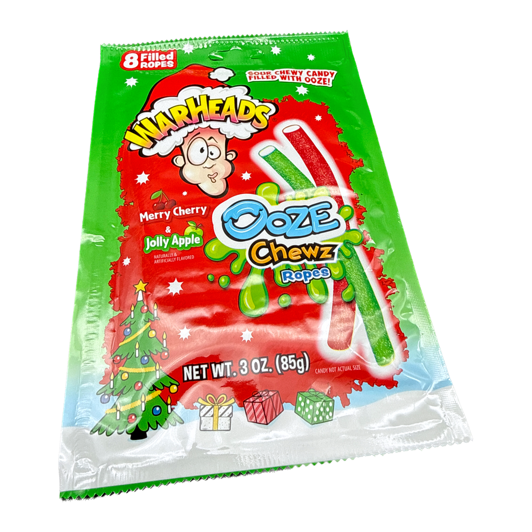 Warheads Ooze Chewz Merry Cherry & Jolly Apple Ropes - 3oz