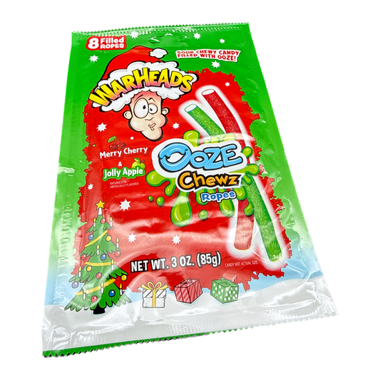 Warheads Ooze Chewz Merry Cherry & Jolly Apple Ropes - 3oz