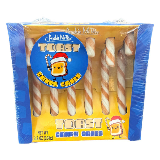 Archie McPhee Toast Flavored Candy Canes - 6ct