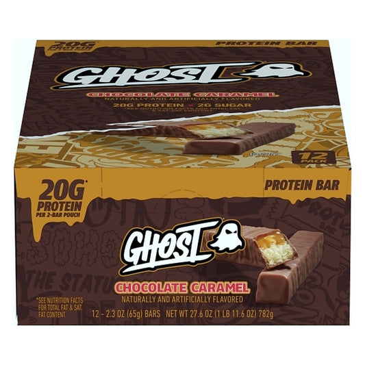 Ghost Chocolate Caramel Protein Bar - 2.3oz / 12ct