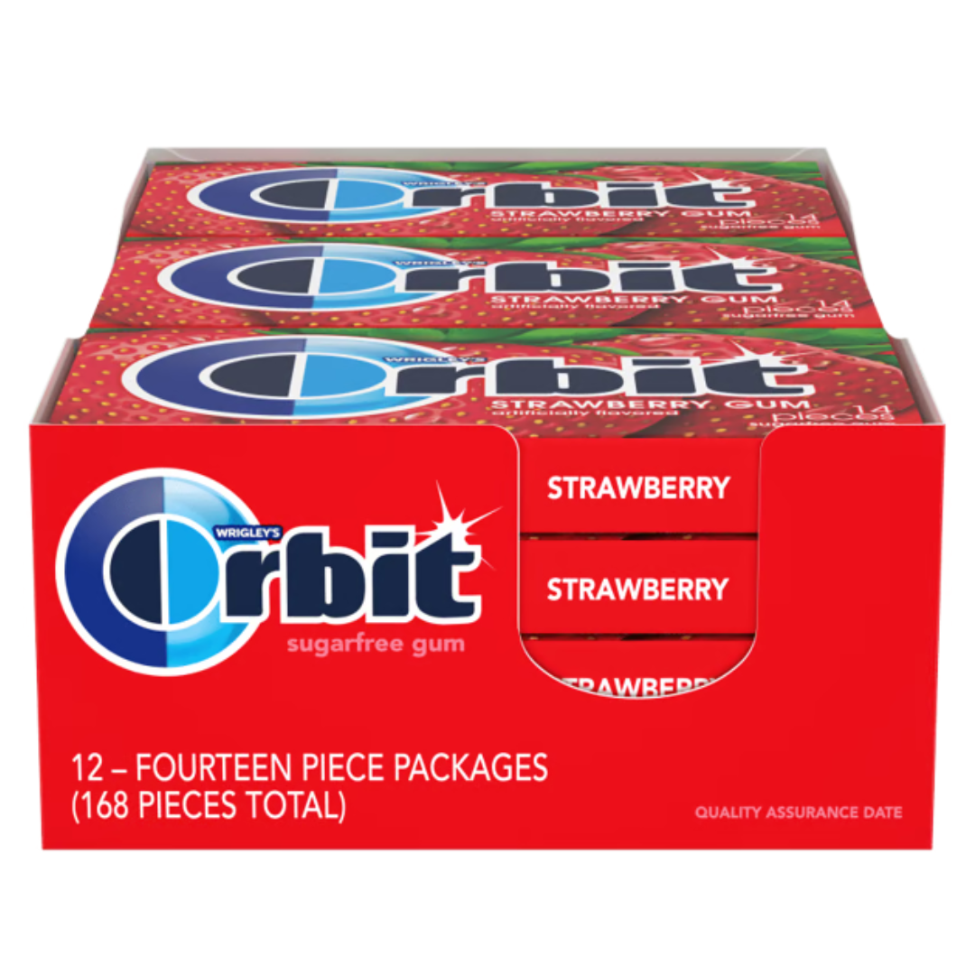 ORBIT Strawberry Sugarfree Gum - 14pc / 12ct