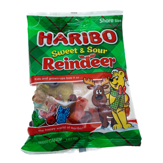 Haribo Sweet & Sour Gummi Reindeer - 4oz