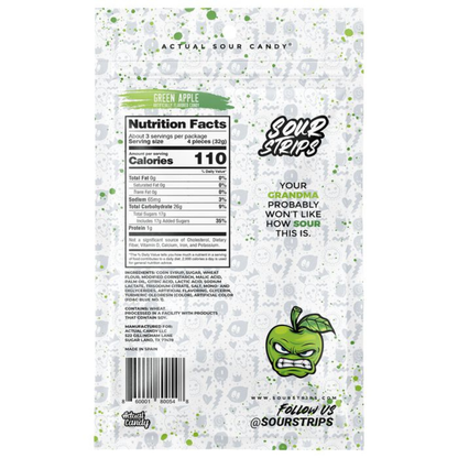 Sour Strips Green Apple - 3.4oz