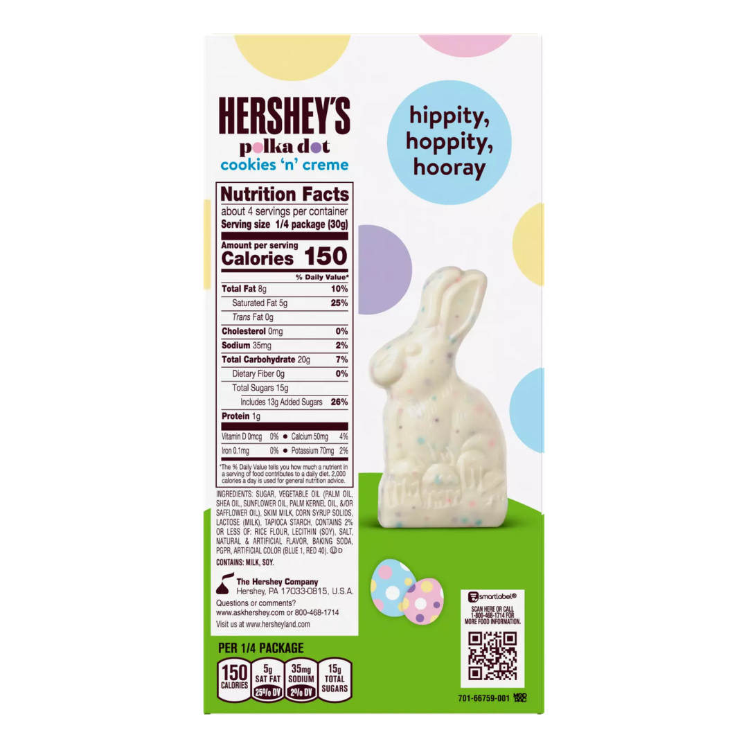 Hershey's Polka Dot Cookies 'n Creme Solid Easter Bunny - 4.25oz