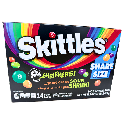 Skittles Shriekers Sour Candy Share Size - 3.6oz / 24ct