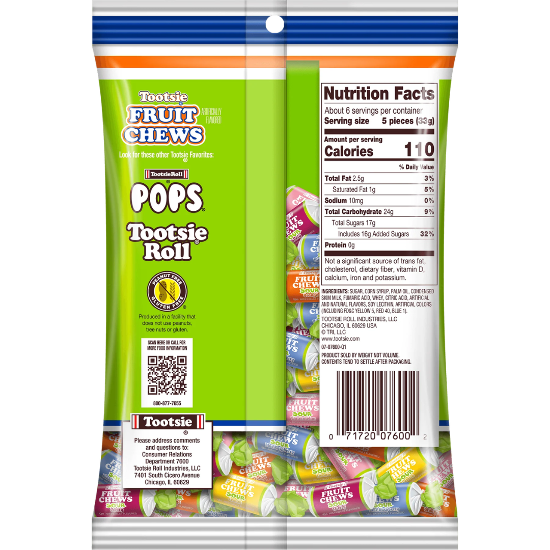 Tootsie Fruit Chews Sour - 7oz