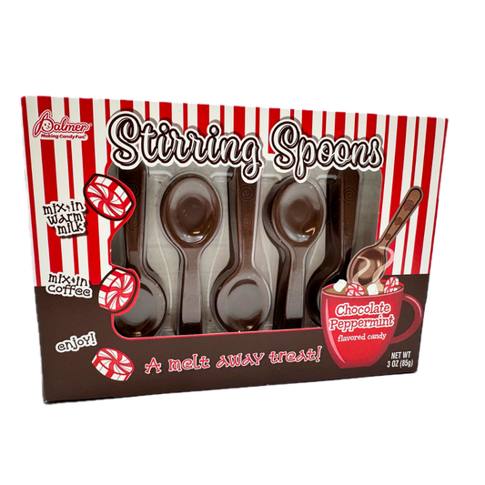 Chocolate Peppermint Stirring Spoons - 3oz / 5ct