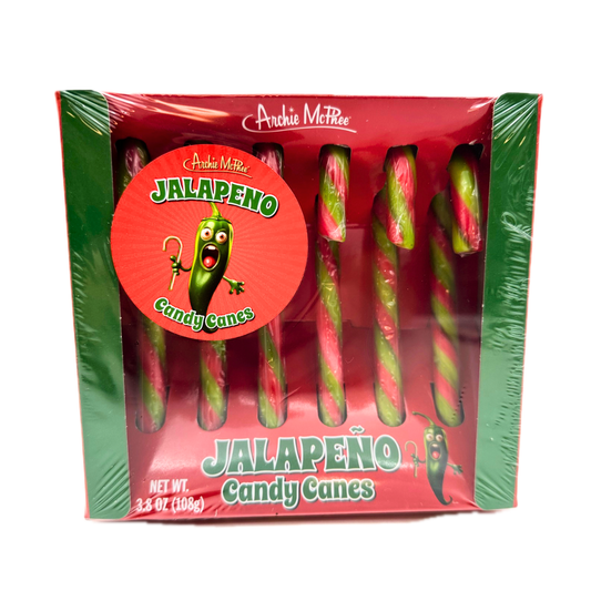 Archie McPhee Jalapeno Flavored Candy Canes - 3.8oz / 6ct