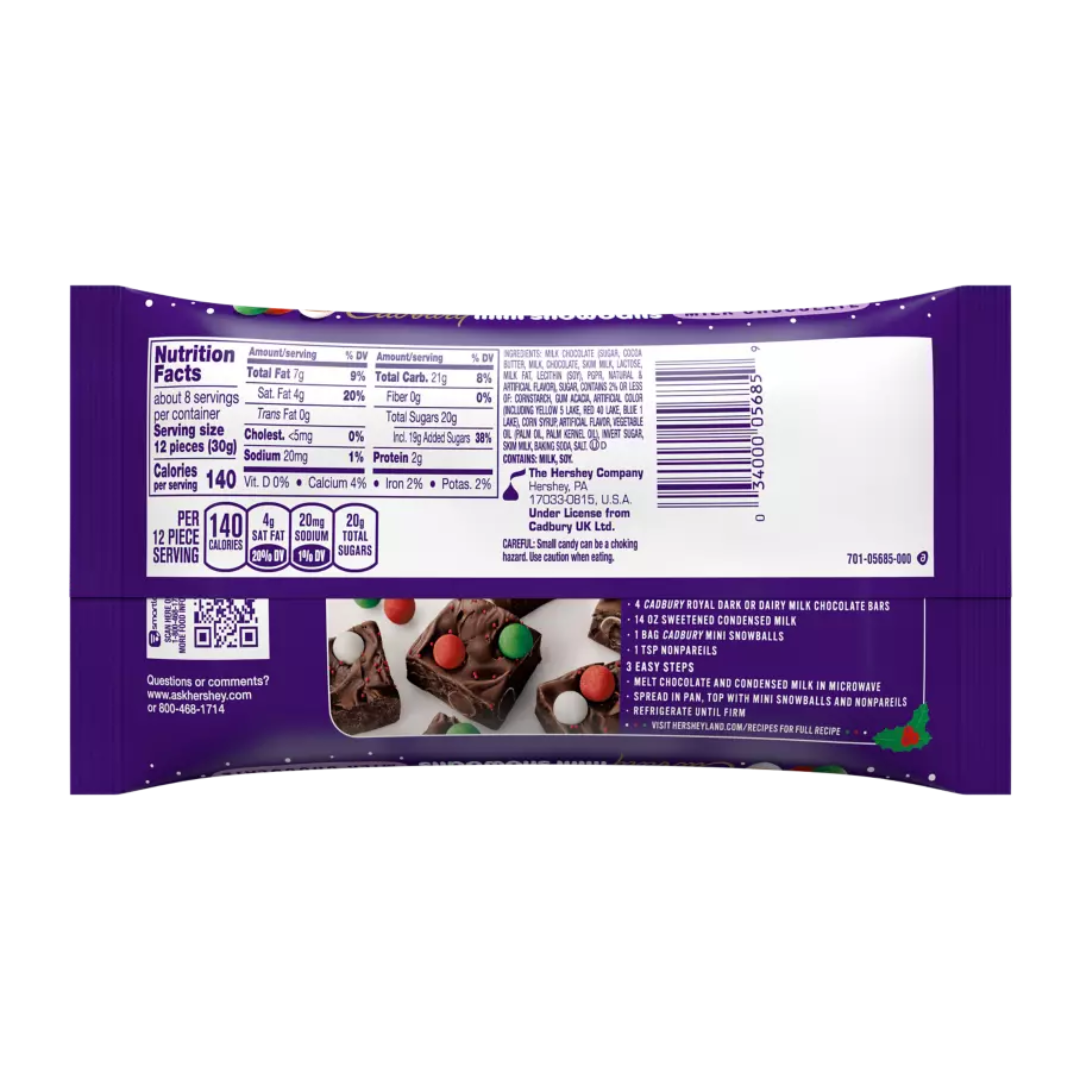 Cadbury Milk Chocolate Mini Snowballs - 8.1oz