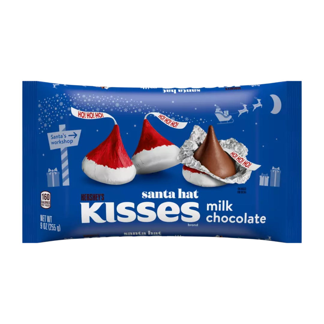 Hershey's Kisses Milk Chocolate Santa Hats - 9oz