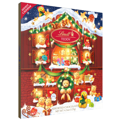 Lindt Holiday Chocolate Teddy Bear Advent Calendar - 4.5oz
