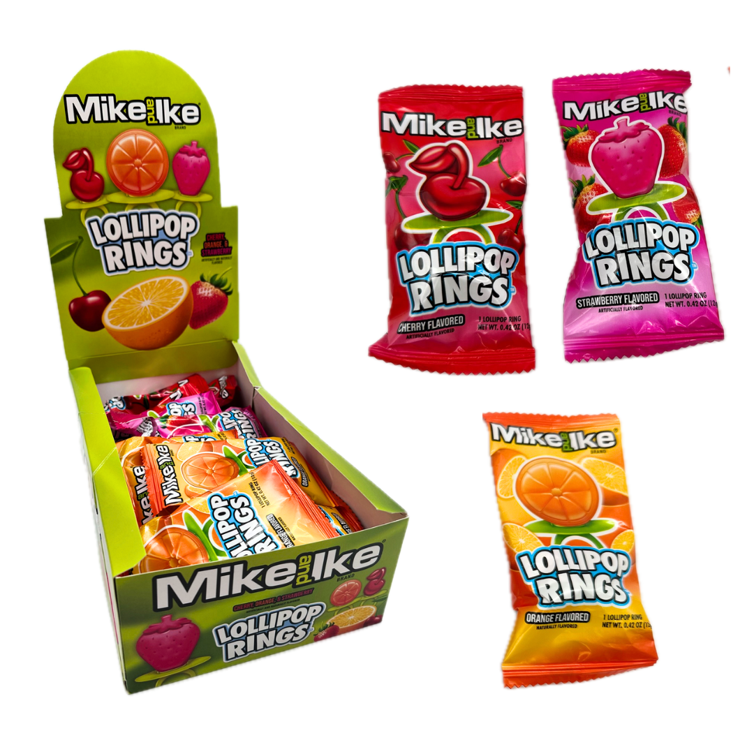 Mike and Ike Lollipop Rings Ring Pops - 0.42oz / 24ct – Blair Candy Company