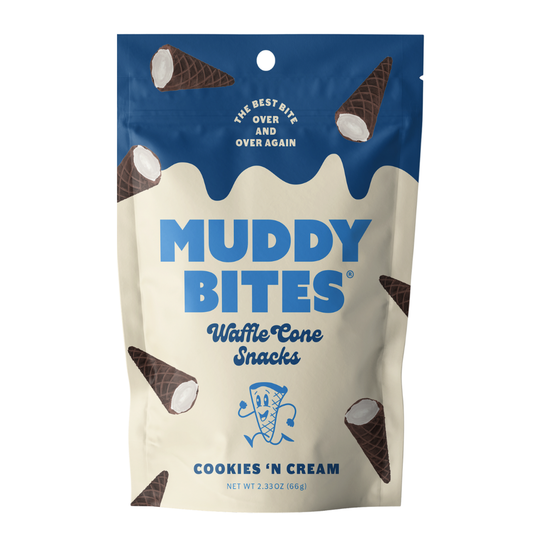 Muddy Bites Cookies 'n Creme Waffle Cone Snacks - 2.33oz