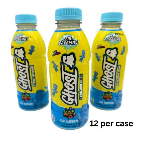 Ghost Hydration Drink Sour Patch Kids Blue Raspberry - 16.9oz / 12ct