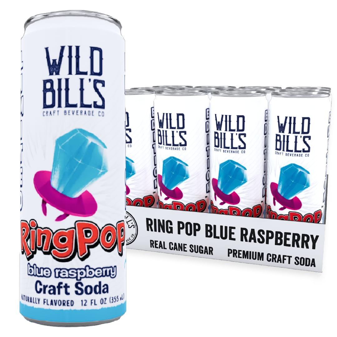Wild Bill's Craft Beverage Co. Ring Pop Blue Raspberry Soda - 12oz / 12ct