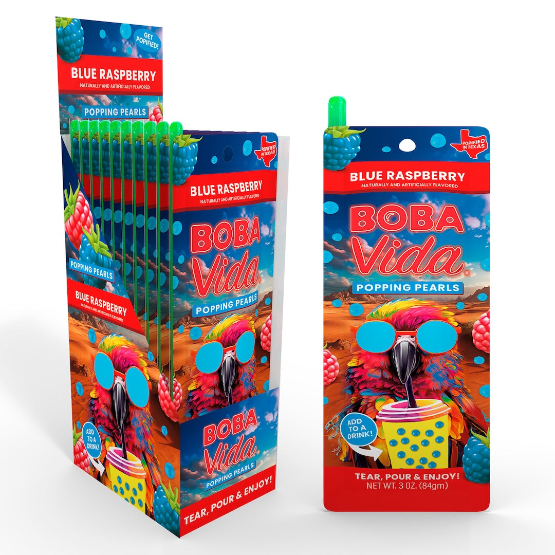 BOBAVIDA Blue Raspberry Popping Boba - 3oz / 10ct