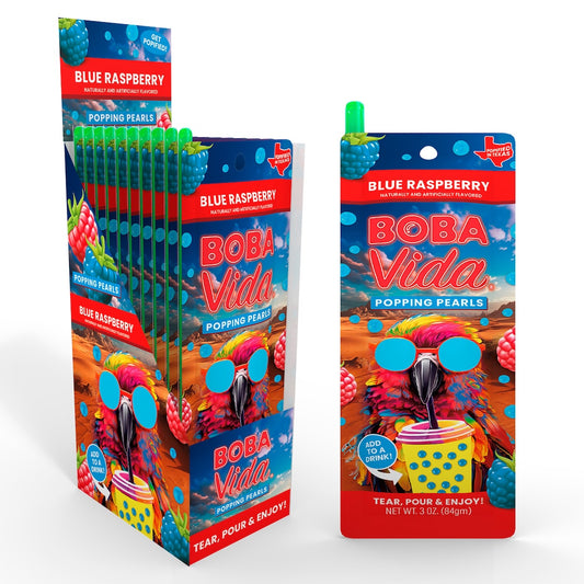 BOBAVIDA Blue Raspberry Popping Boba - 3oz / 10ct