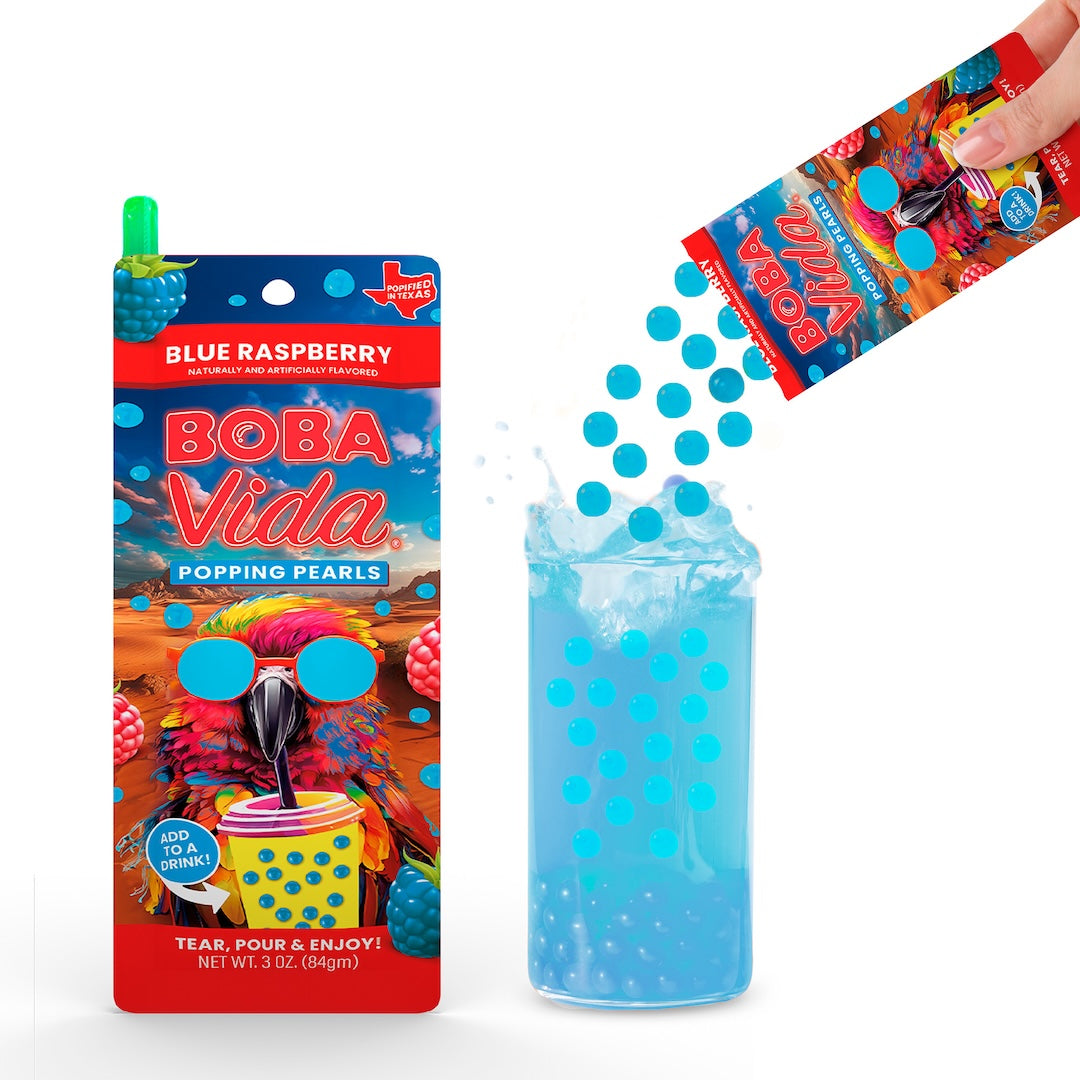 BOBAVIDA Blue Raspberry Popping Boba - 3oz / 10ct
