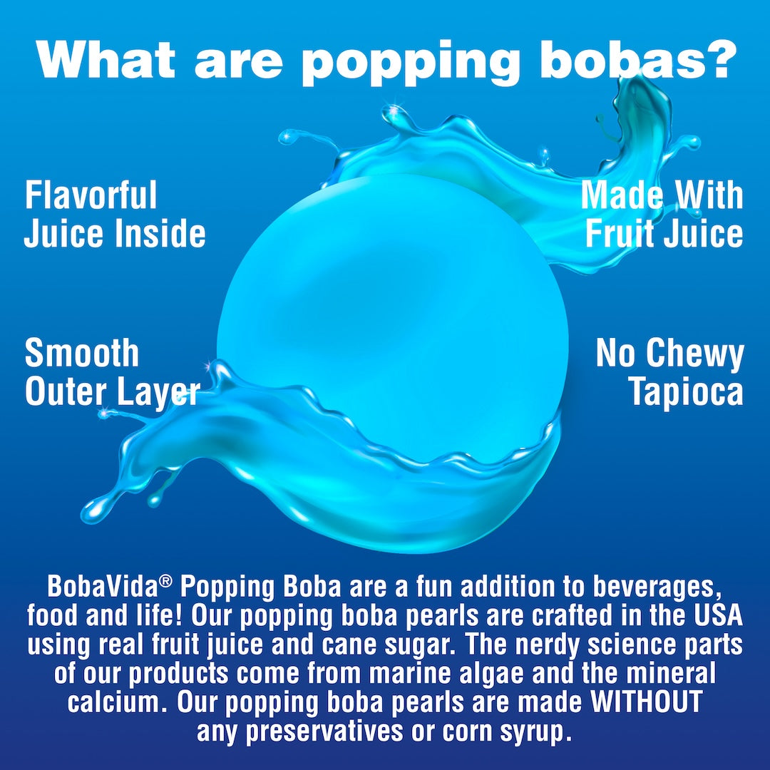 BOBAVIDA Blue Raspberry Popping Boba - 3oz / 10ct