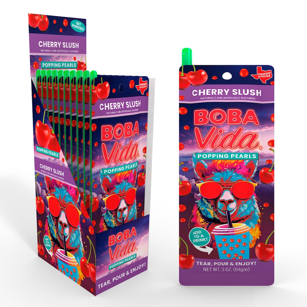 BOBAVIDA Cherry Slush Popping Pearls - 3oz / 12ct