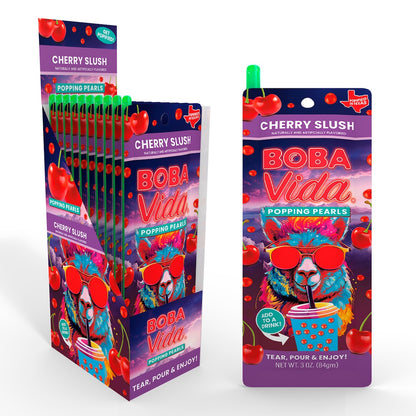 BOBAVIDA Cherry Slush Popping Pearls - 3oz / 12ct
