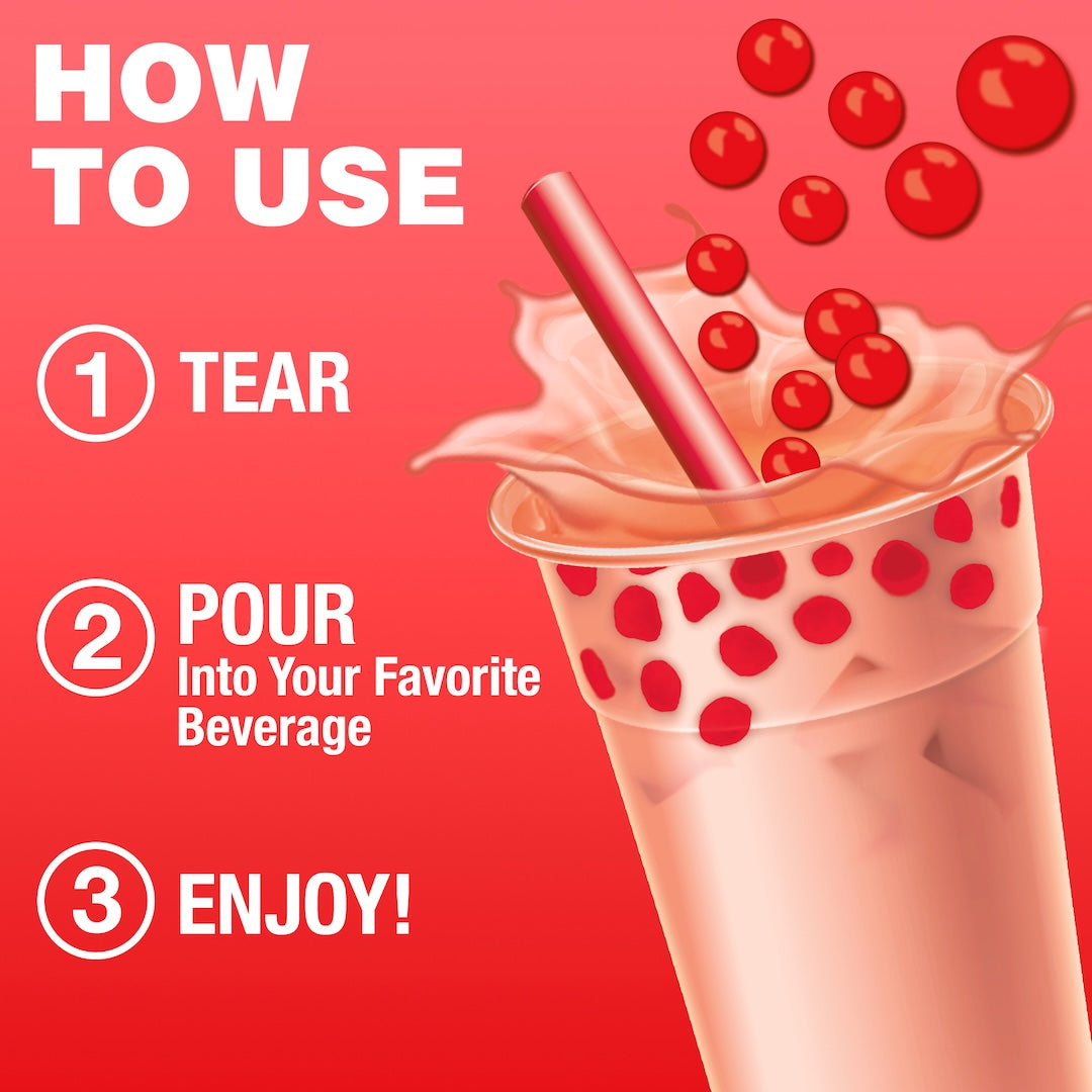 BOBAVIDA Cherry Slush Popping Pearls - 3oz / 12ct