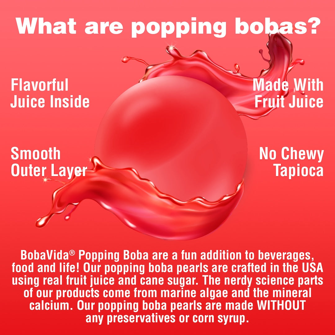 BOBAVIDA Cherry Slush Popping Pearls - 3oz / 12ct