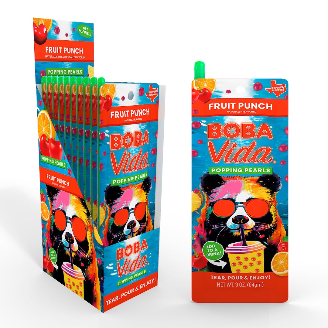 BOBAVIDA Fruit Punch Popping Boba - 3oz / 10ct