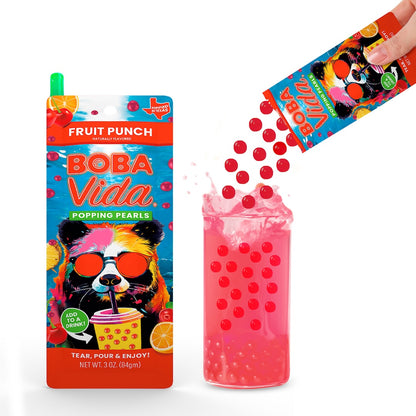 BOBAVIDA Fruit Punch Popping Boba - 3oz / 10ct