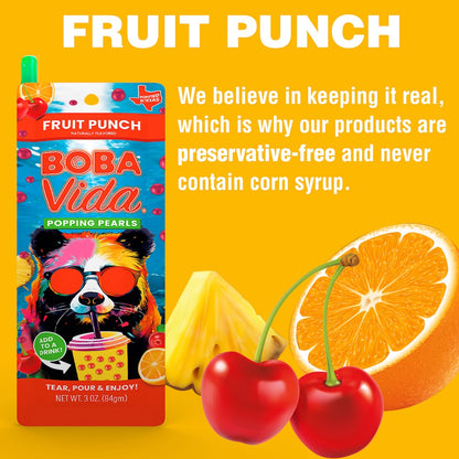 BOBAVIDA Fruit Punch Popping Boba - 3oz / 10ct