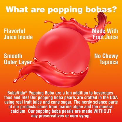 BOBAVIDA Fruit Punch Popping Boba - 3oz / 10ct