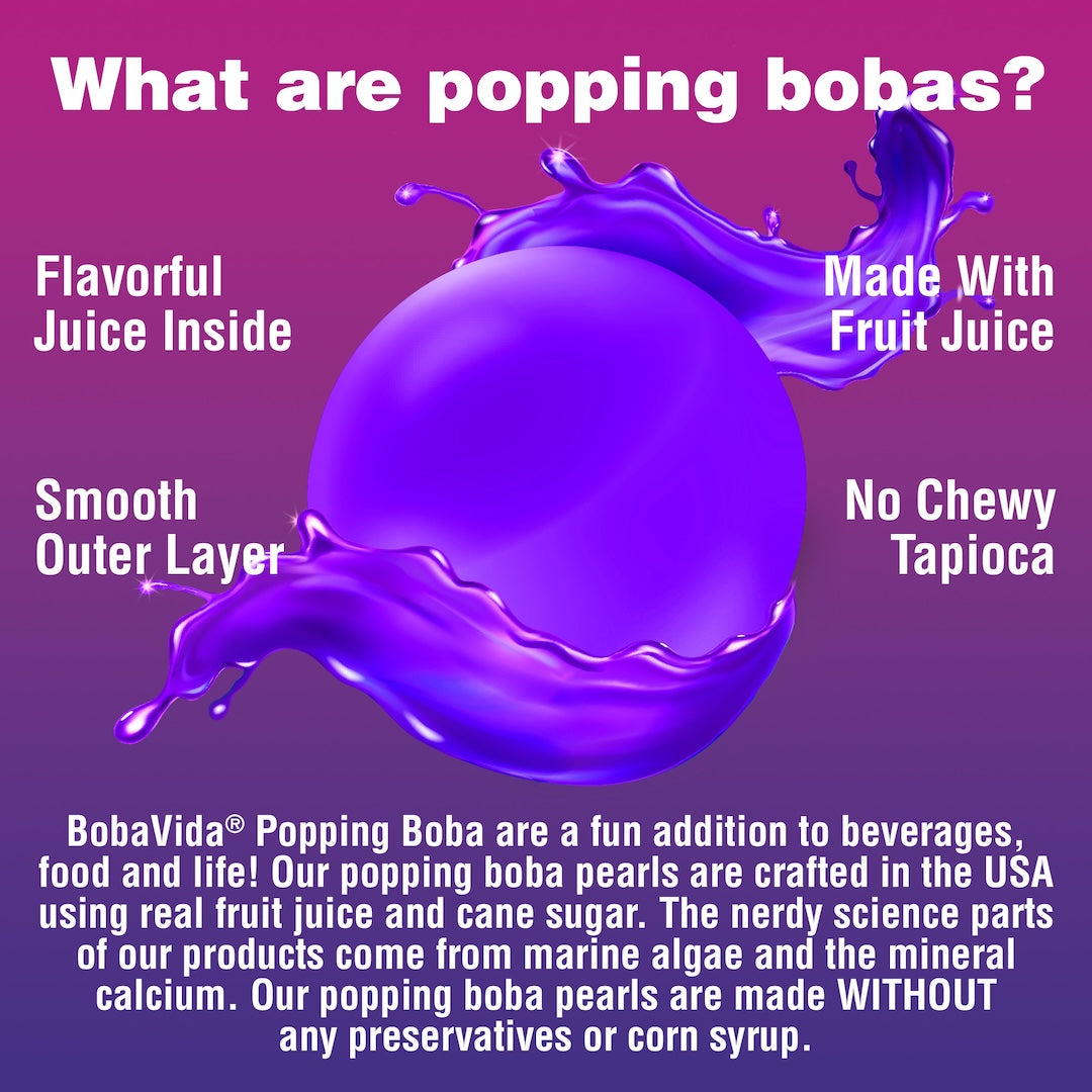 BOBAVIDA Super Grape Popping Boba - 3oz / 10ct