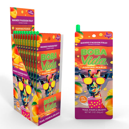BOBAVIDA Mango Passion Popping Boba - 3oz / 10ct