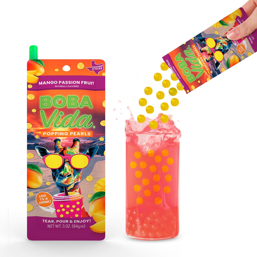 BOBAVIDA Mango Passion Popping Boba - 3oz / 10ct