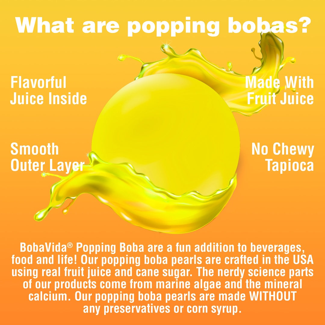 BOBAVIDA Mango Passion Popping Boba - 3oz / 10ct