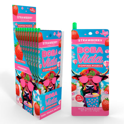 BOBAVIDA Strawberry Popping Boba - 3oz / 10ct
